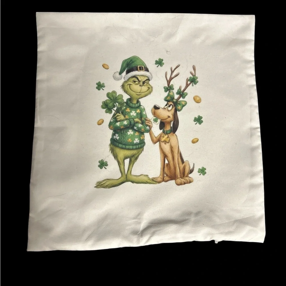 12x12 Pillow Covers Grinch At. Paddy’s Day